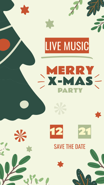 Christmas Party Invitation Instagram Story Design Template
