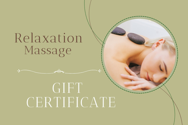Designvorlage Relaxation Massage Discount für Gift Certificate