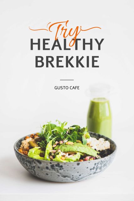 Healthy Breakfast with Smoothie Tumblr Tasarım Şablonu