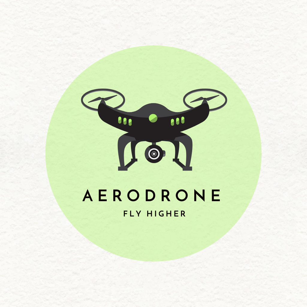 Illustration of Flying Drone Logo Πρότυπο σχεδίασης