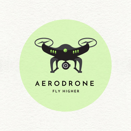 Illustration of Flying Drone Logo Šablona návrhu