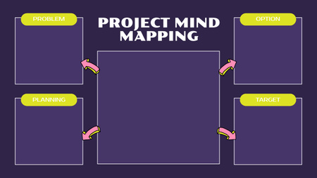 イラストを使ったプロジェクトマインドマッピング Mind Mapデザインテンプレート