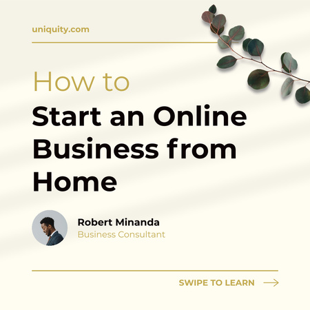 Plantilla de diseño de Tips How to Start Online Business from Home Instagram 