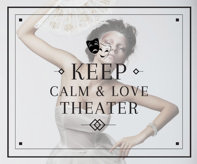 Citation about Love to Theater Medium Rectangle Design Template