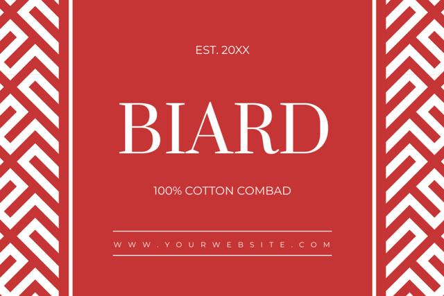 Modèle de visuel Red Simple Tag of Cotton Clothes - Label