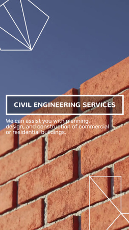 Designvorlage Professional Assistance with Civil Engineering Issues für Instagram Video Story