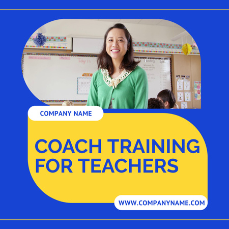 Coach Training Offer For Teachers In Blue Animated Post Design Template