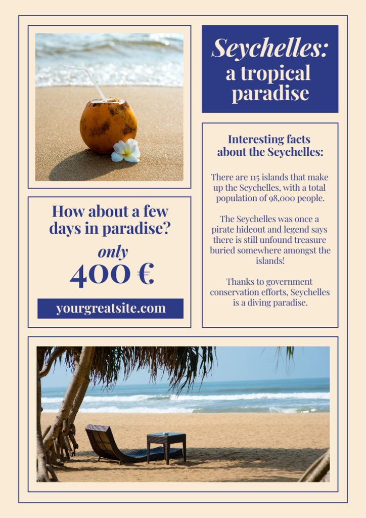 Exotic Vacations Offer Poster A3 Design Template