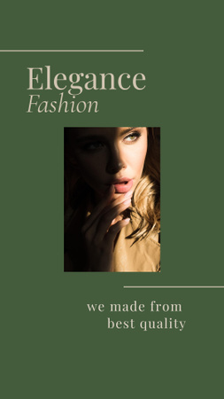 Fashion Ad with Beautiful Woman Instagram Story Modelo de Design
