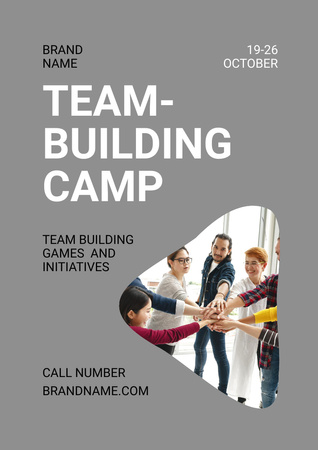 Team Building Camp Announcement Poster A3 Design Template
