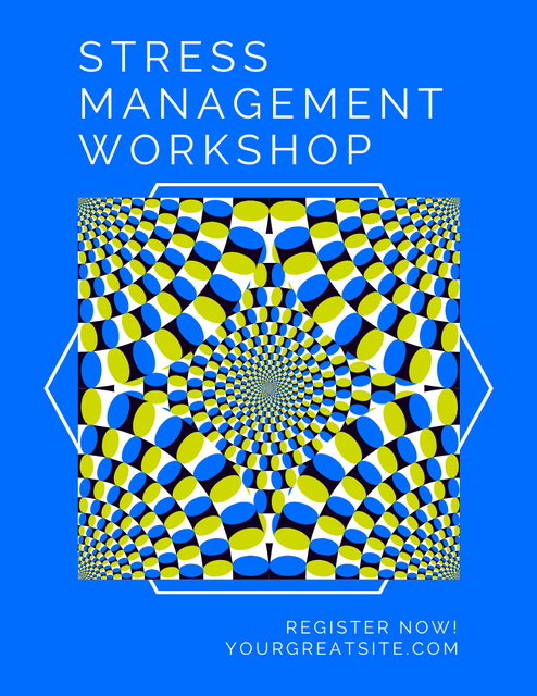 Ontwerpsjabloon van Poster 8.5x11in van Stress Management Lecture Announcement with Bright Pattern