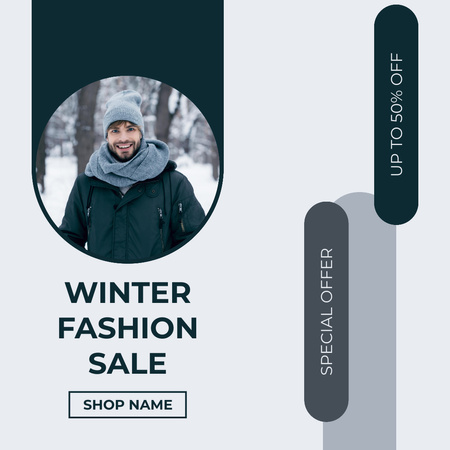 Winter Fashion Sale Announcement Instagram Design Template