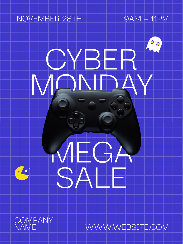 Template di design Gaming Gear Sale on Cyber Monday Poster US