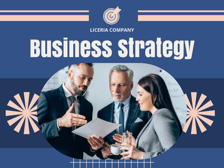 Designvorlage Diskussion der Geschäftsstrategie und des Geschäftsansatzes für Presentation
