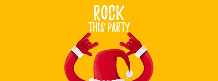 Ontwerpsjabloon van Facebook Video cover van Santa showing rock sign