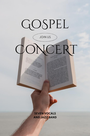 Template di design Invito alla performance gospel con libro in mano Flyer 4x6in