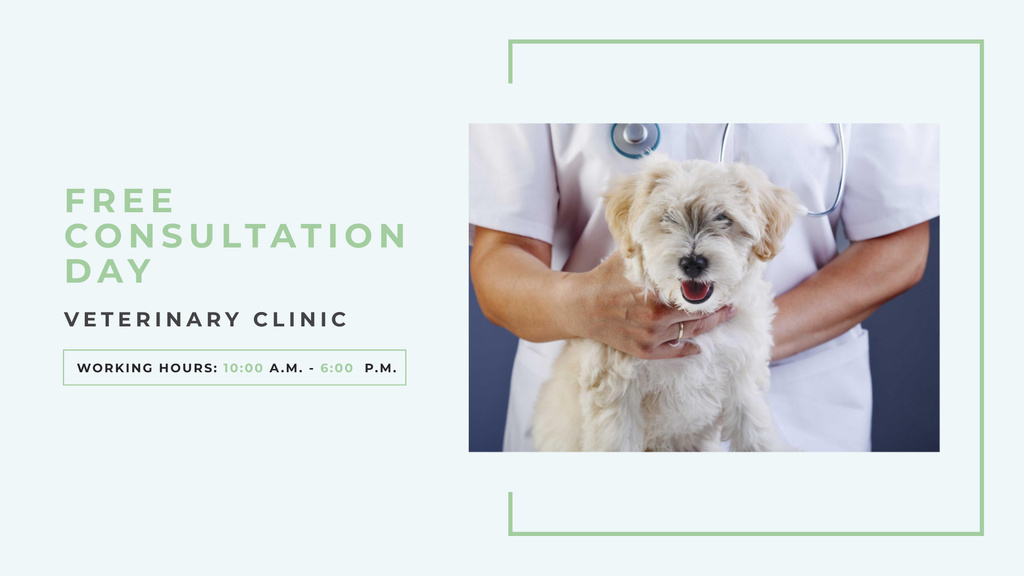 Pet veterinary clinic Ad with Cute Dog FB event cover – шаблон для дизайна