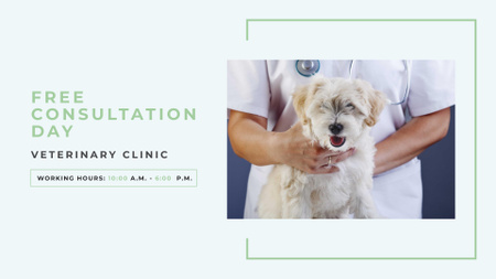 Pet veterinary clinic Ad with Cute Dog FB event cover Design Template
