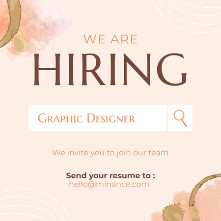 Designvorlage Graphic Designer Vacancy Ad für Instagram