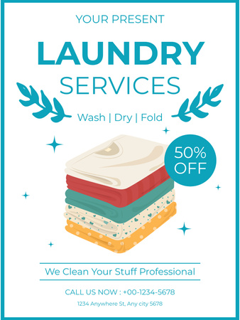 Offer Discounts on Laundry Service Poster US tervezősablon