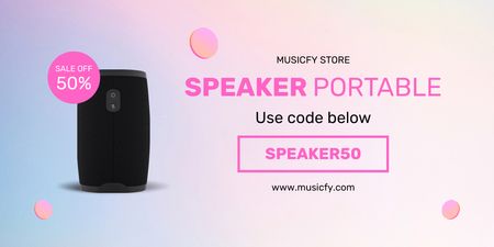 Promo of Portable Speakers Sale Twitter Design Template