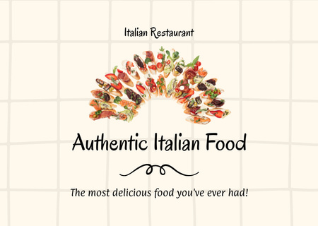 Authentic Italian Food Offer Flyer A6 Horizontal Tasarım Şablonu