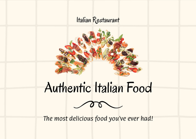 Authentic Italian Food Offer Flyer A6 Horizontal Modelo de Design
