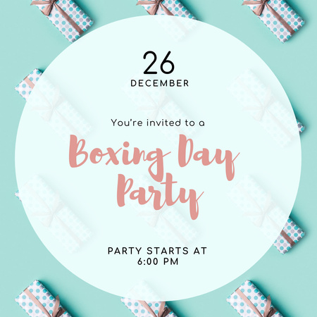 Winter Party Announcement with Gifts Instagram Modelo de Design