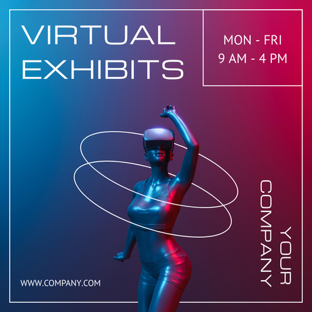 Virtual Exhibition Announcement Instagram AD Design Template