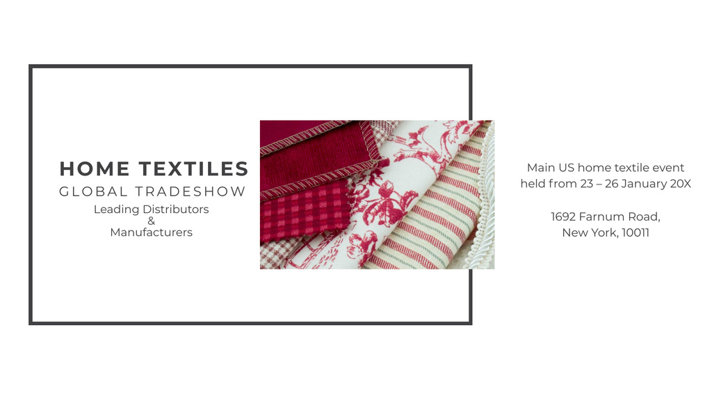 Designvorlage Home Textiles Event Announcement für FB event cover