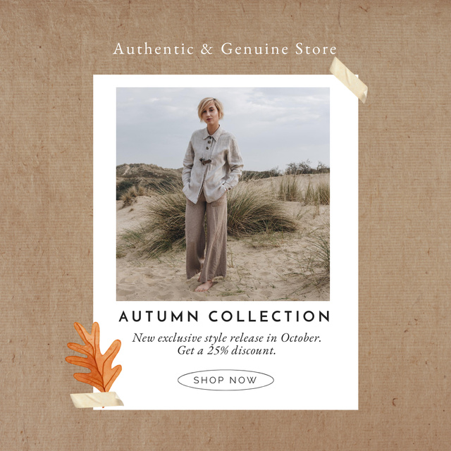 Template di design Inspirational Fall Collection of Genuine Clothing Instagram