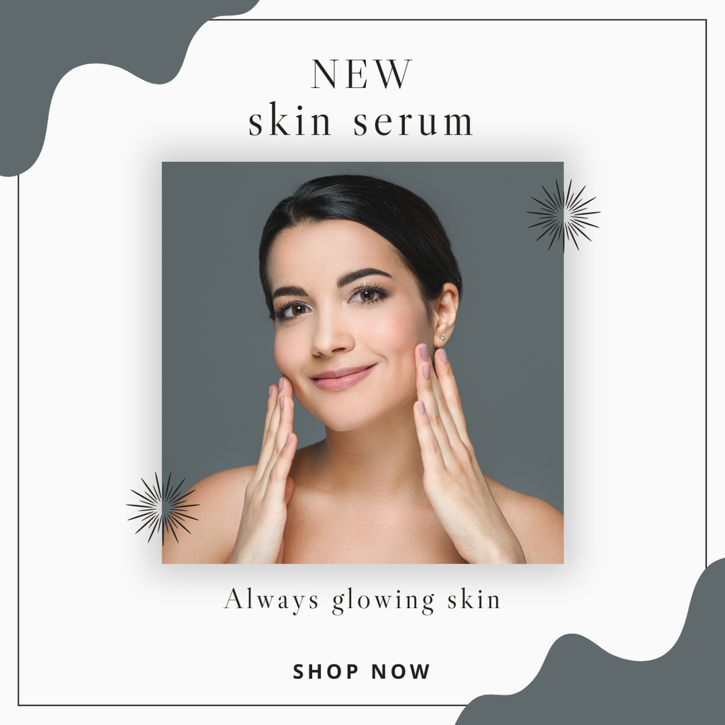 Modern Skin Care Serum Offer With Slogan Instagram Tasarım Şablonu