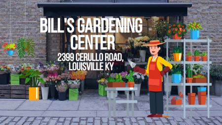 Template di design Florist Studio Ad with Gardener Working Full HD video