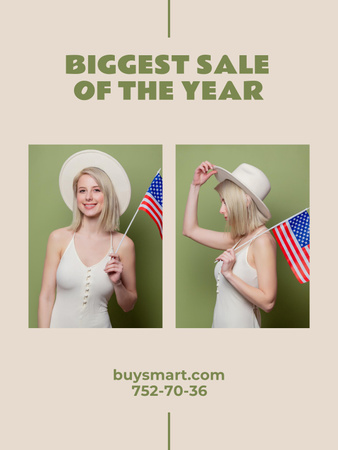 Joyful USA Independence Day Sale Event Announcement Poster US tervezősablon
