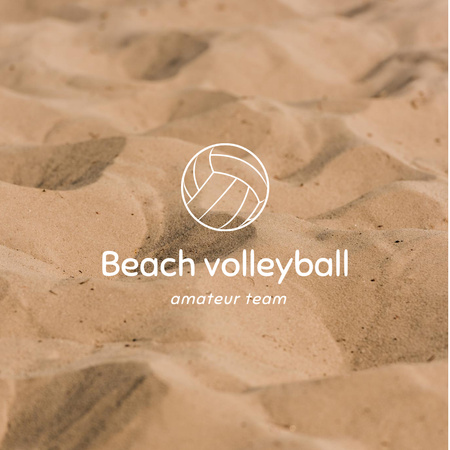 Ontwerpsjabloon van Logo van Aankondiging strandvolleybaltoernooi