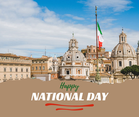 Italian National Day Facebook Design Template