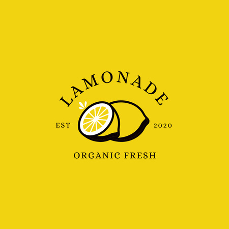 Organic Lemonade Offer Logo Design Template