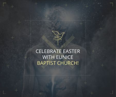 Easter in Baptist Church Large Rectangle Design Template