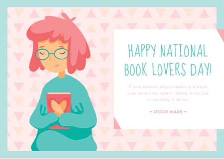 National Book lovers day greeting card Postcard Design Template