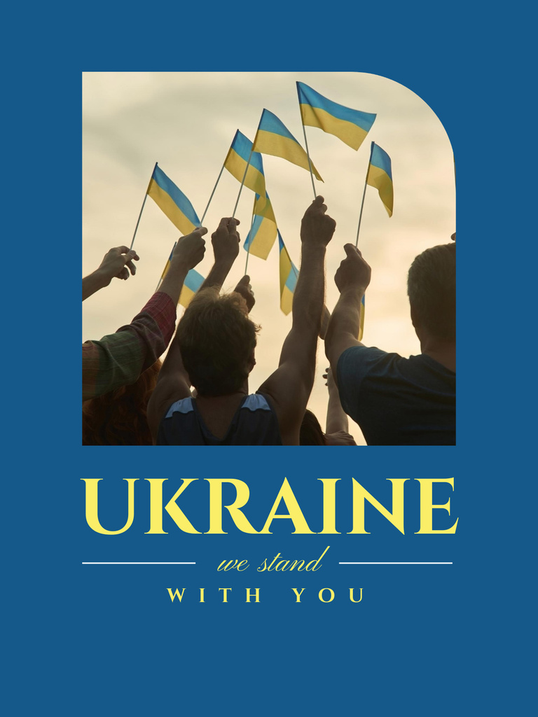 Ukraine We stand with You Poster US Design Template