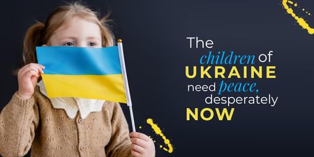 Peace to Сhildren of Ukraine Twitter Modelo de Design