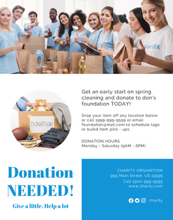 Volunteers are Collecting Donations Poster 22x28in Design Template