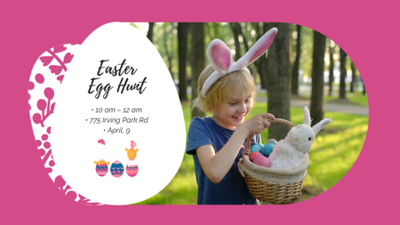 Easter Egg Hunt Announce With Happy Child Full HD video Tasarım Şablonu