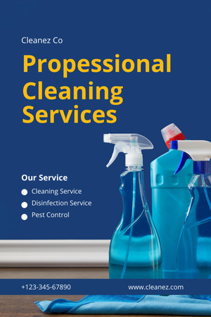 Platilla de diseño Detailed Cleaning Offer With Detergents And List Of Services Flyer 4x6in