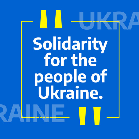 Template di design Chiamata a rimanere solidale con l'Ucraina su Blue Instagram