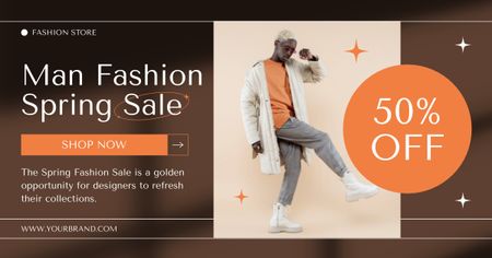 Men's Spring Fashion Sale Offer Facebook AD Šablona návrhu