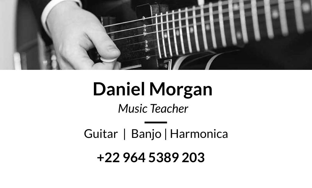 Music teacher Services Offer Business Card 91x55mm Design Template