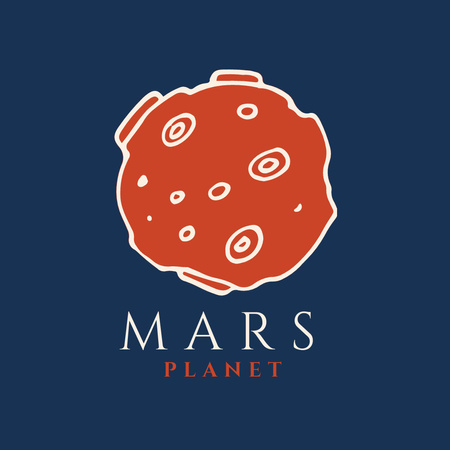 Ontwerpsjabloon van Logo van planeet mars met kraters