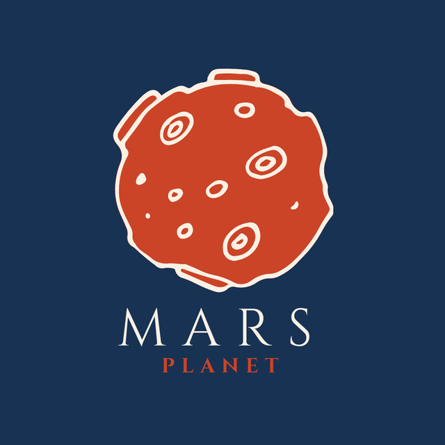 Planet Mars with Craters Logo – шаблон для дизайна