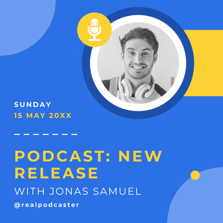 Podcast Announcement with Successful Man Instagram Design Template